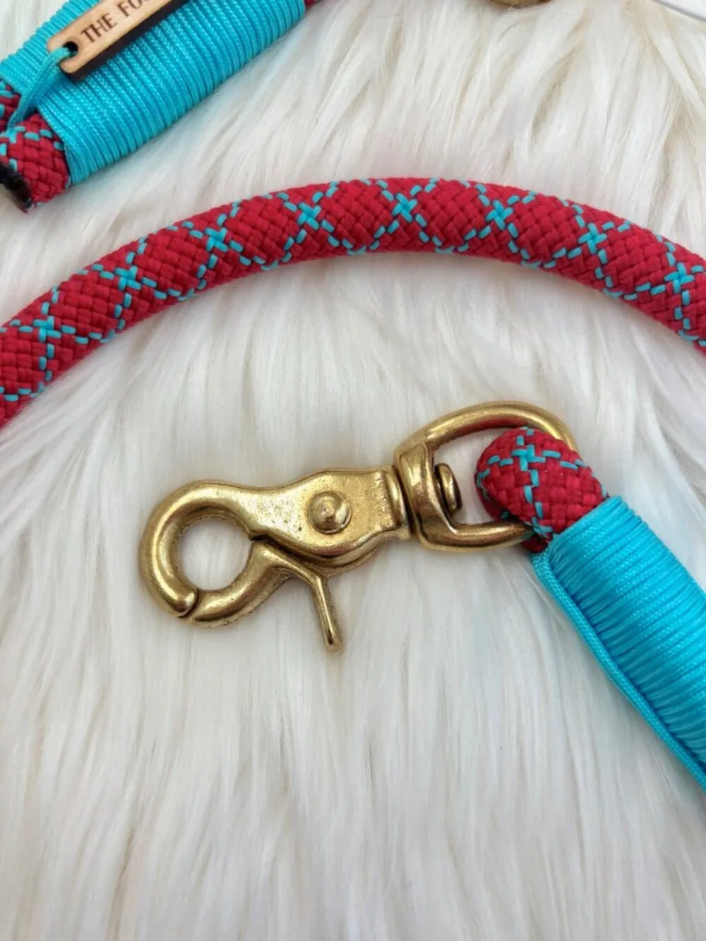 NWT The Foggy Dog Climbing Rope Leash Red and Blue Double Diamond Durable 4 Feet
